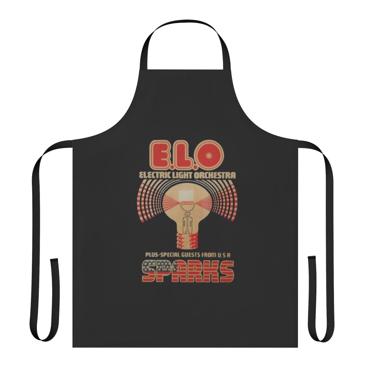Sparks Band Apron, featuring retro 70s/80s band design