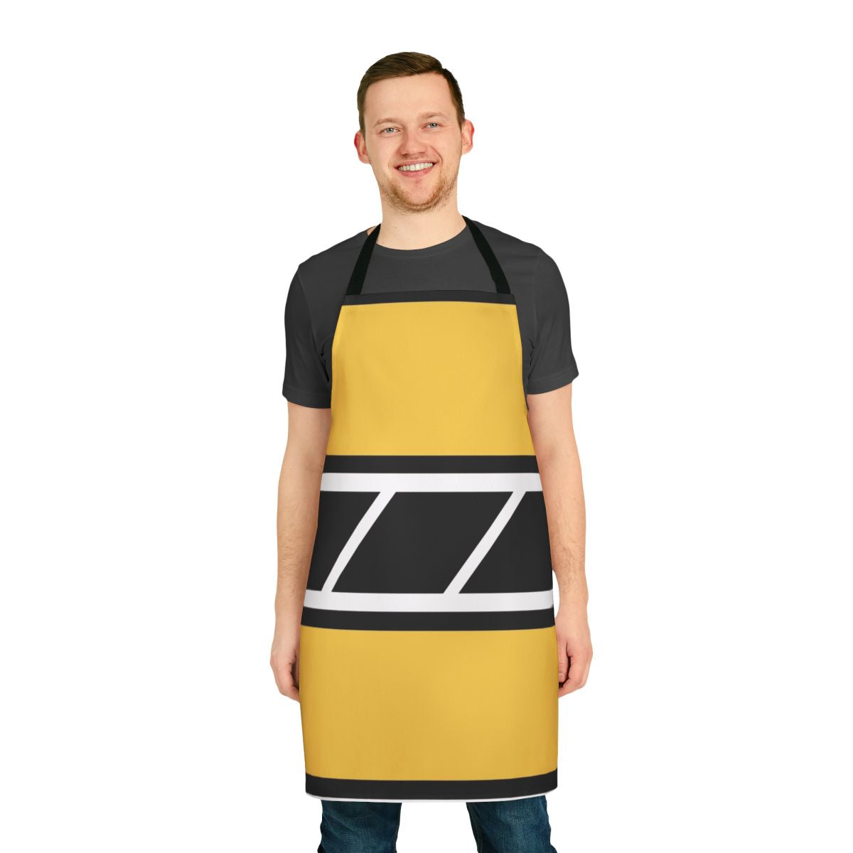 Retro Speedblock Inspired Apron in Black and Yellow