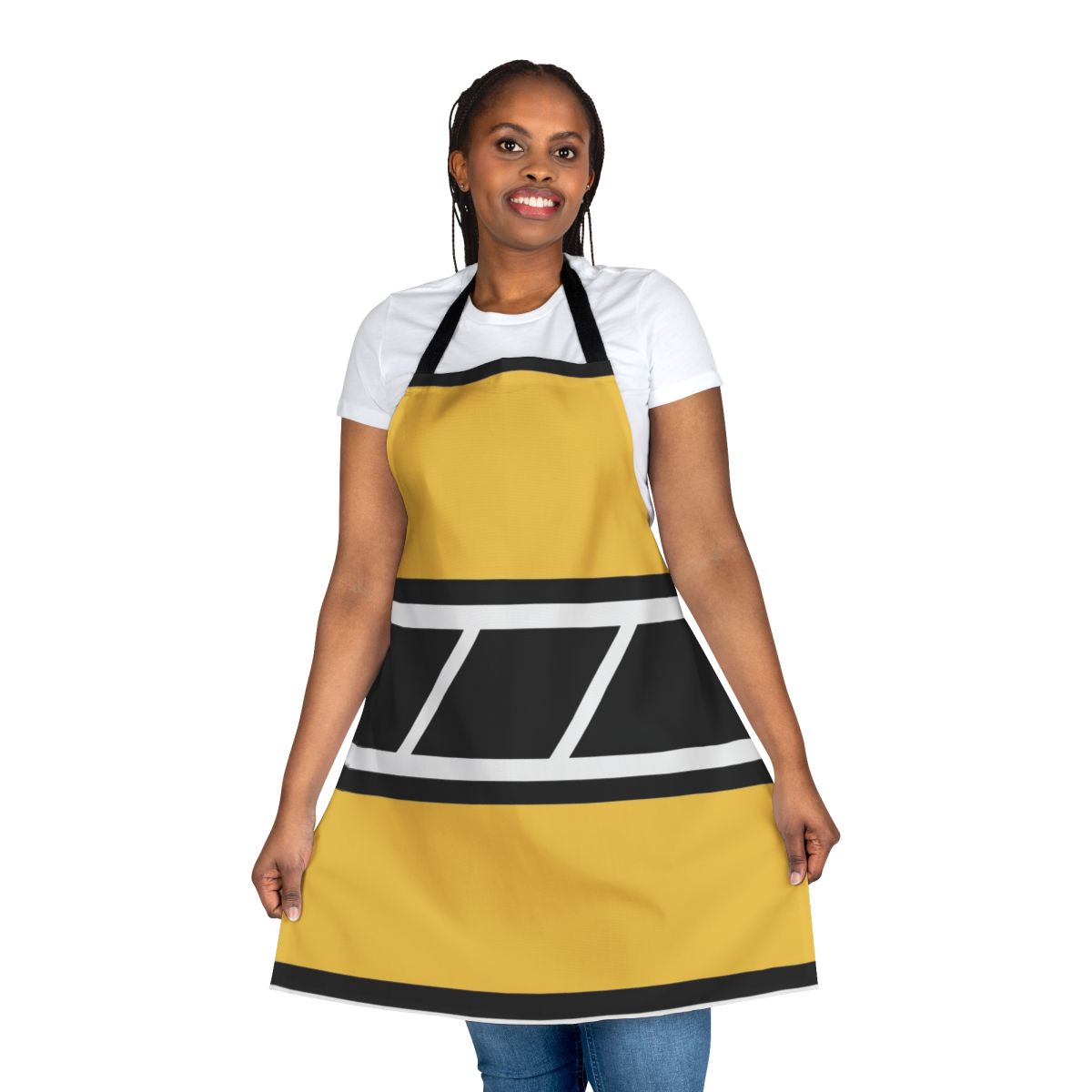 Retro Speedblock Inspired Apron in Black and Yellow