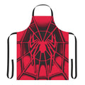 Retro spider costume inspired apron in the style of the 2002 Spider-Man movie