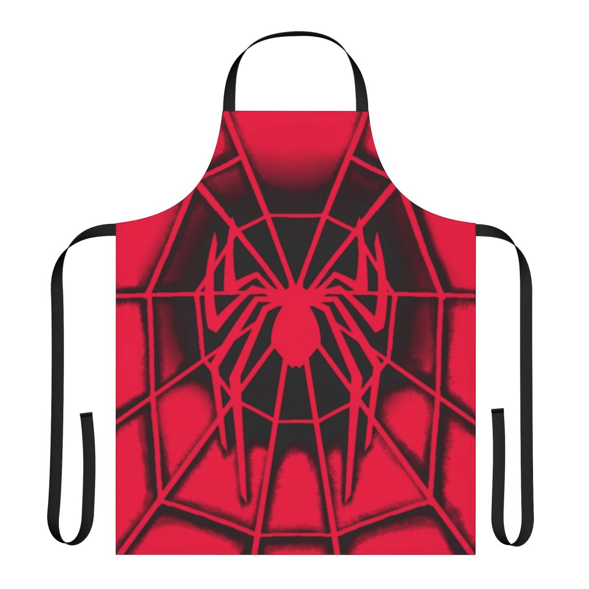 Retro spider costume inspired apron in the style of the 2002 Spider-Man movie