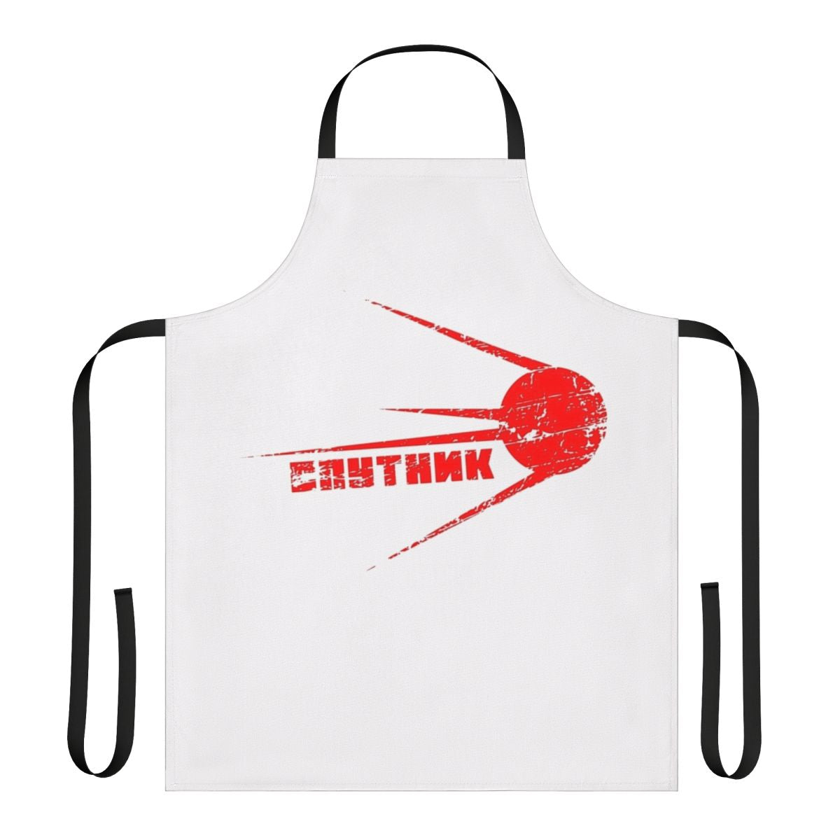Vintage Sputnik Apron with Soviet Space Exploration Graphic