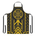 Retro-style apron featuring a stylized depiction of the USS Enterprise from the Star Trek franchise in an Art Deco design.
