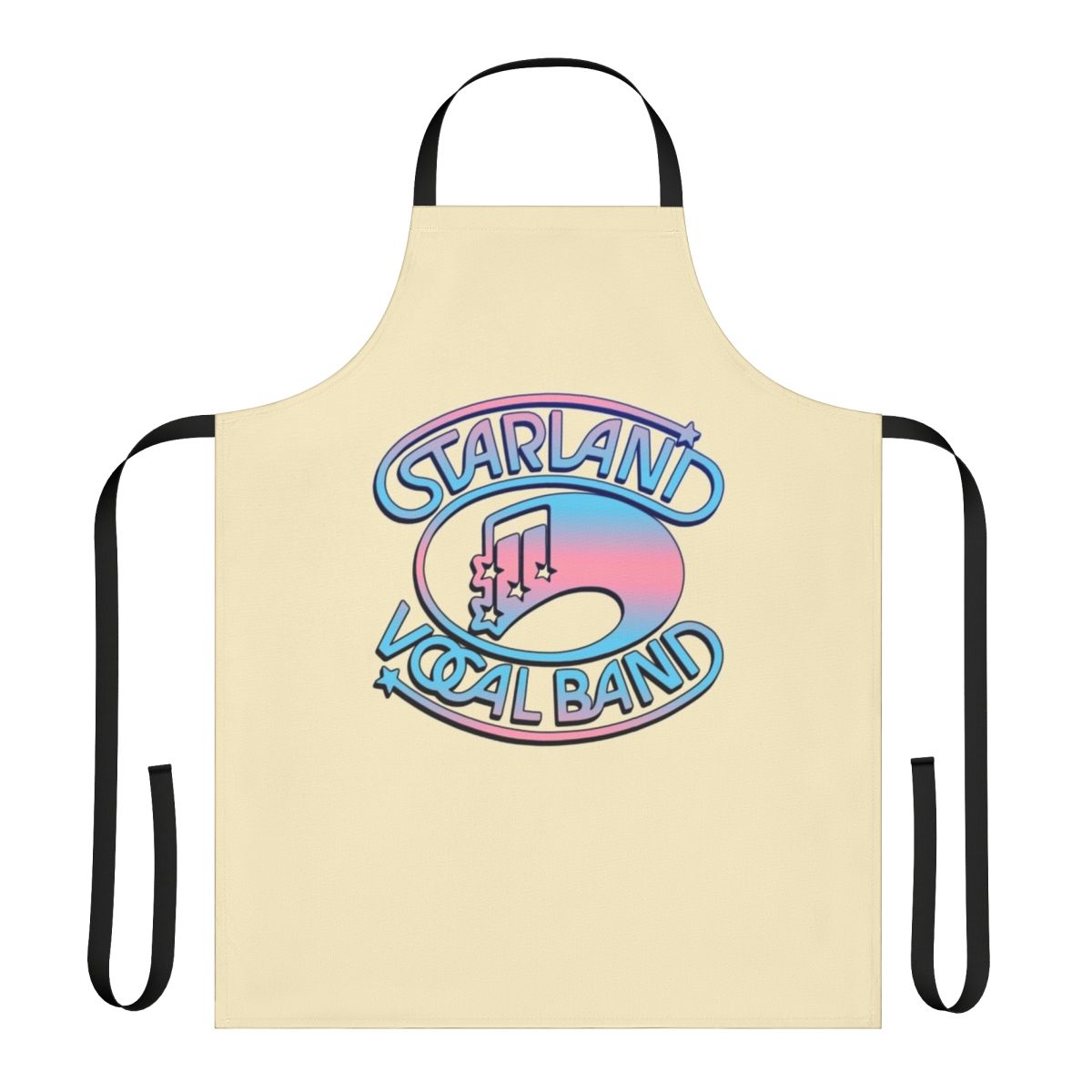 Starland Vocal Band inspired retro apron with 1970s pop music graphics