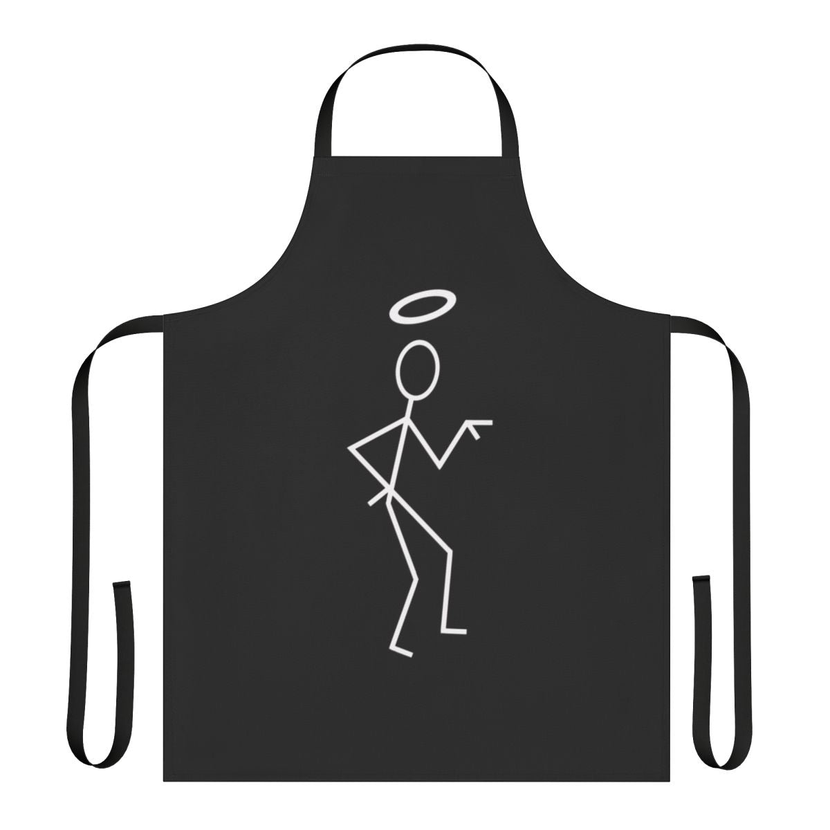 Retro stick figure white apron inspired by the classic TV show The Saint