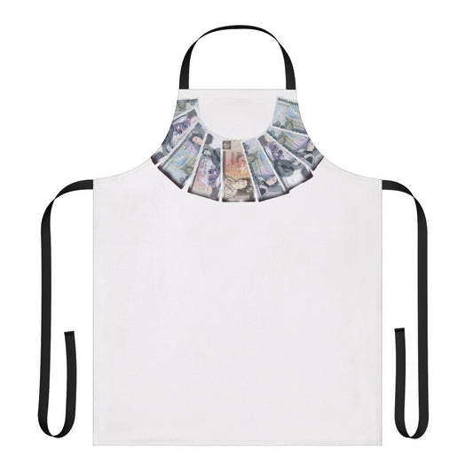 Retro-style apron featuring the iconic Stone Roses logo and Ian Brown's likeness