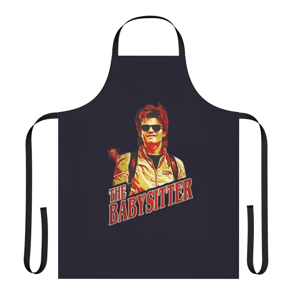 Retro-style apron with Stranger Things inspired demogorgon design