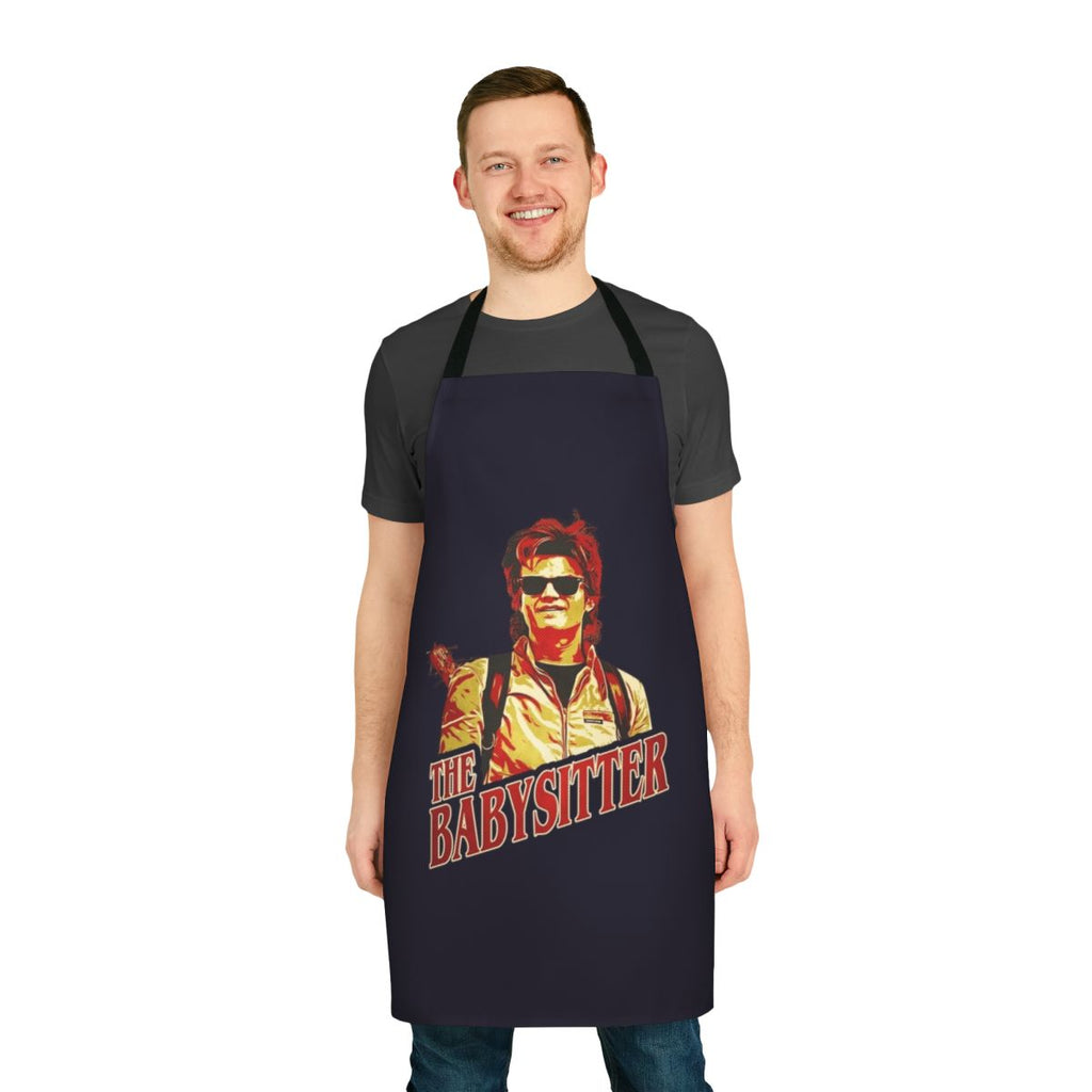 Retro-style apron with Stranger Things inspired demogorgon design
