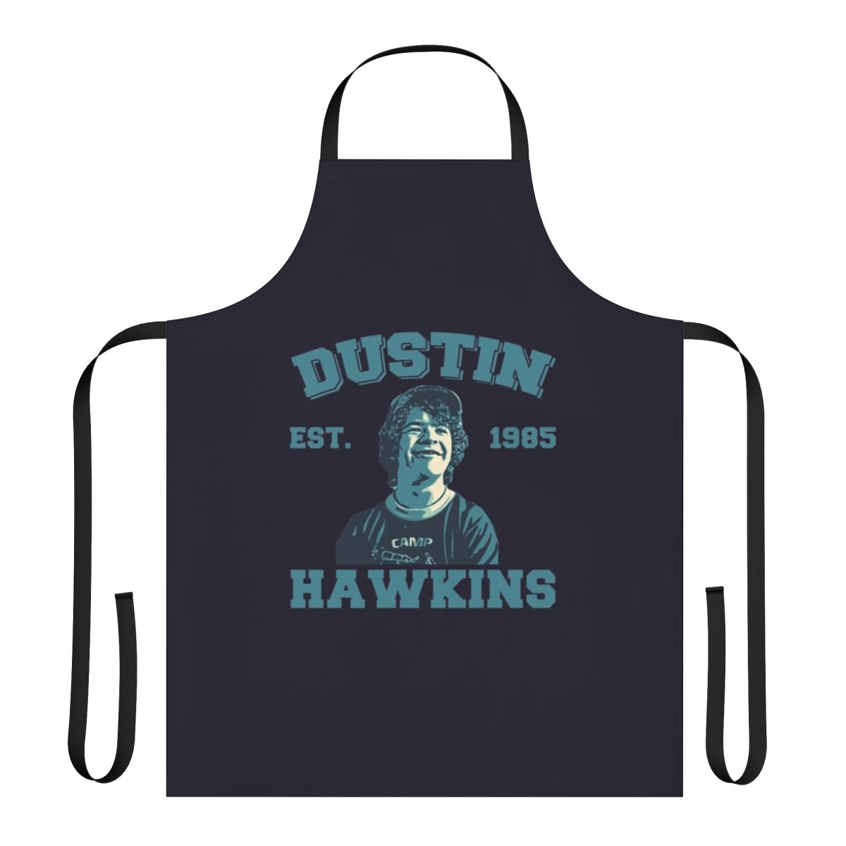 Retro-style apron featuring Dustin Henderson from the Netflix series Stranger Things