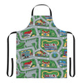 Retro street carpet design printed on a durable kitchen apron