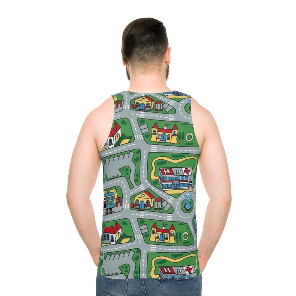 Retro Street Carpet Design Unisex Tank Top
