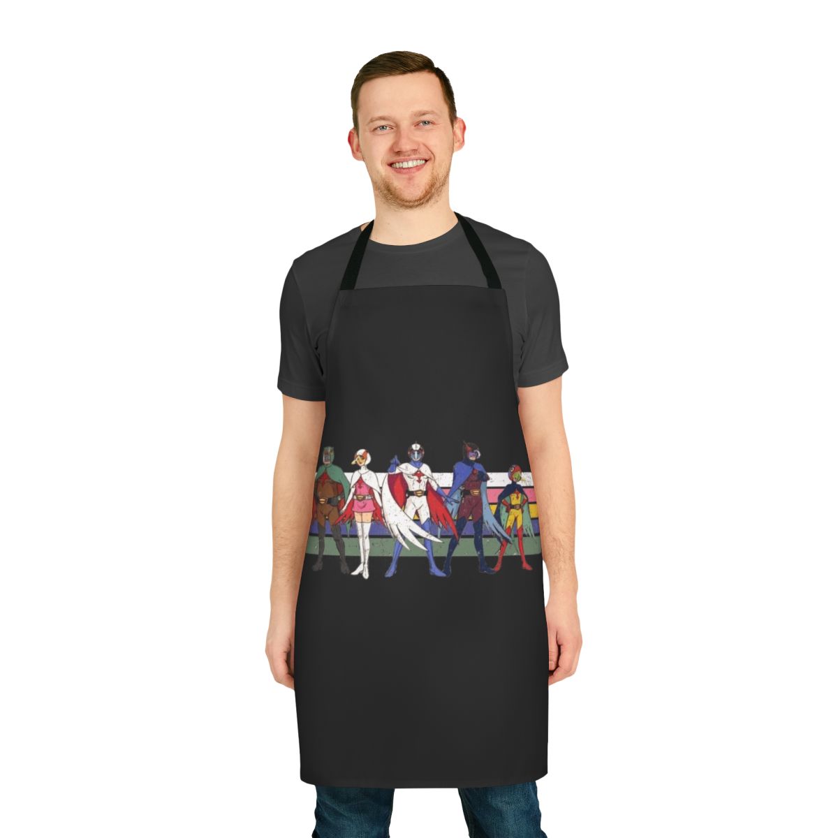 Retro stripe apron inspired by the 80s cartoon G-Force