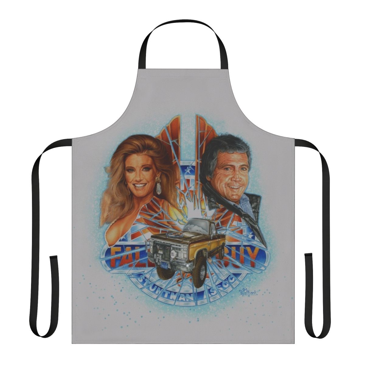 Retro stuntman apron with The Fall Guy TV show-inspired design
