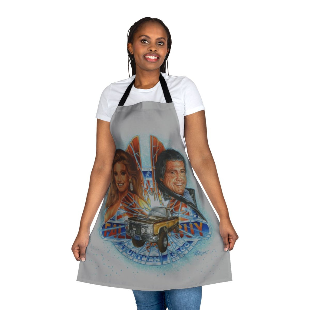 Retro stuntman apron with The Fall Guy TV show-inspired design