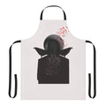 Retro-style apron featuring quotes and imagery inspired by classic Alfred Hitchcock films