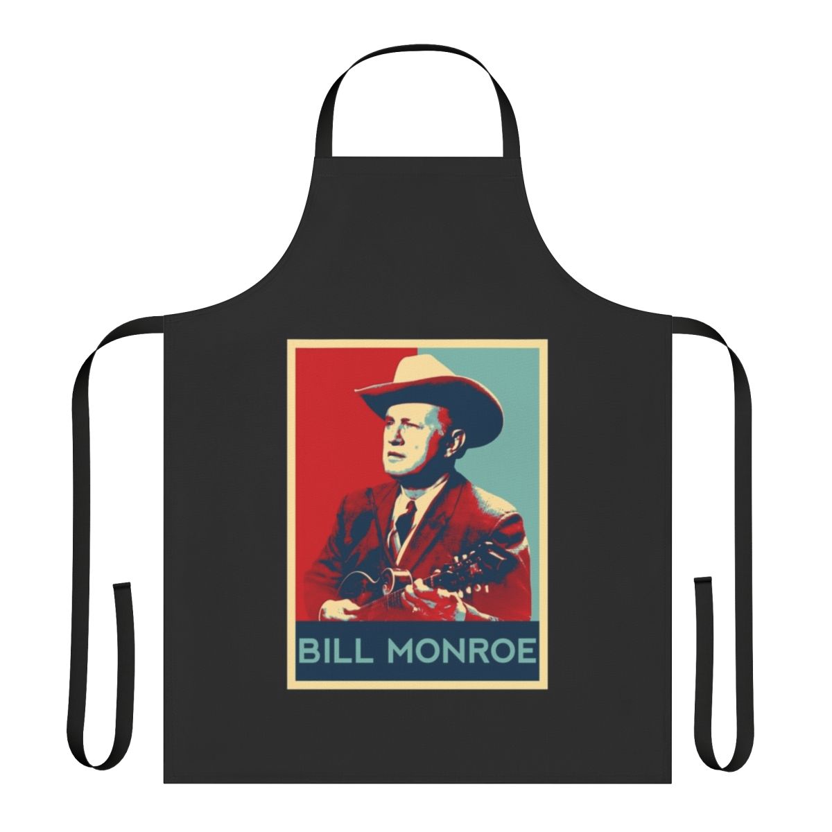 Retro-style apron featuring a vintage music theme
