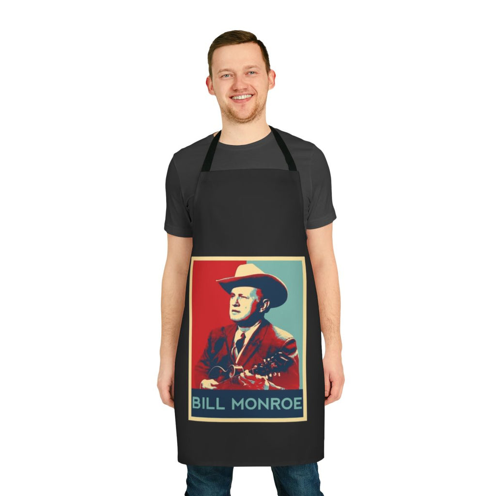 Retro-style apron featuring a vintage music theme