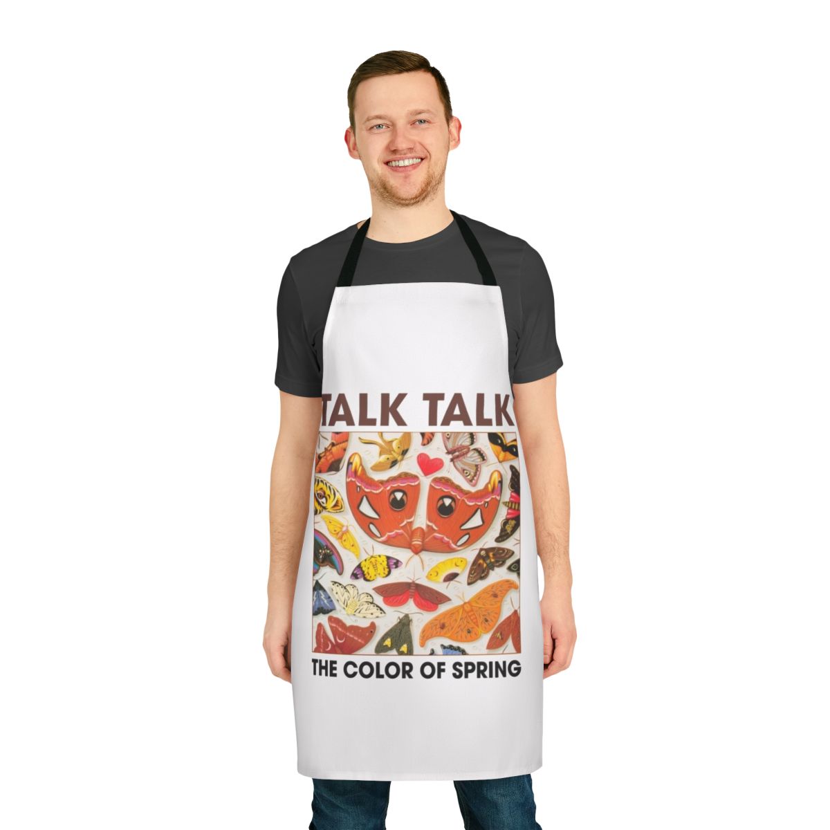 Retro-style apron featuring the iconic album cover design of Talk Talk's "The Color of Spring"