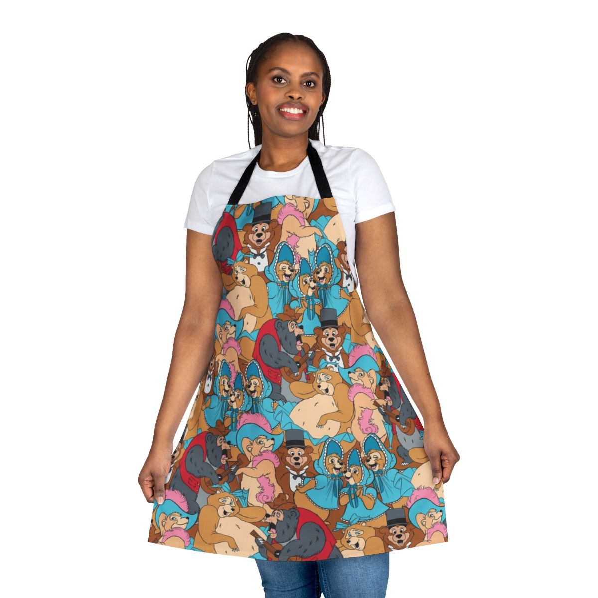 Vintage-inspired apron with country bears design