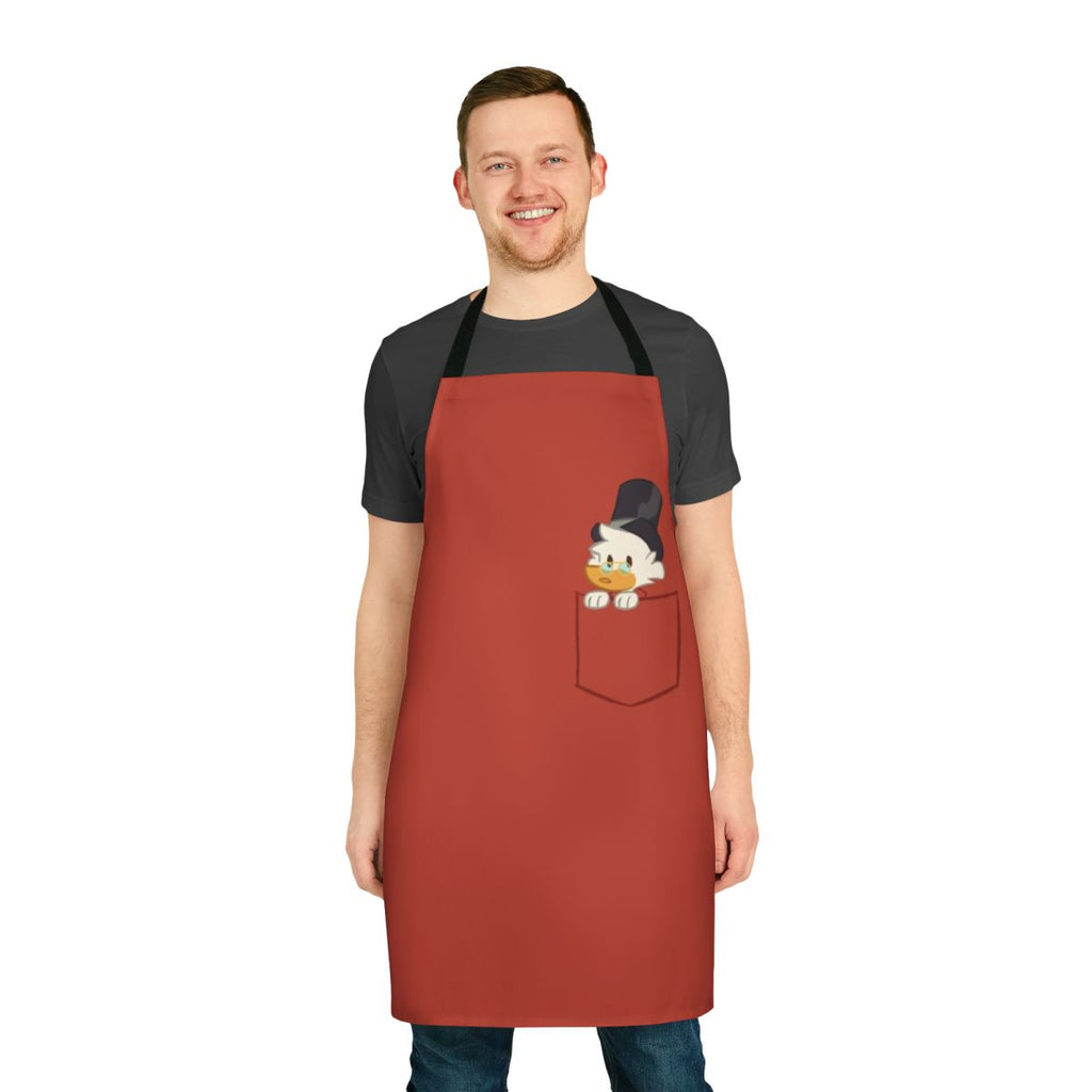 Retro-style duck pocket apron featuring the iconic character Uncle Scrooge McDuck from the Disney cartoon series DuckTales.
