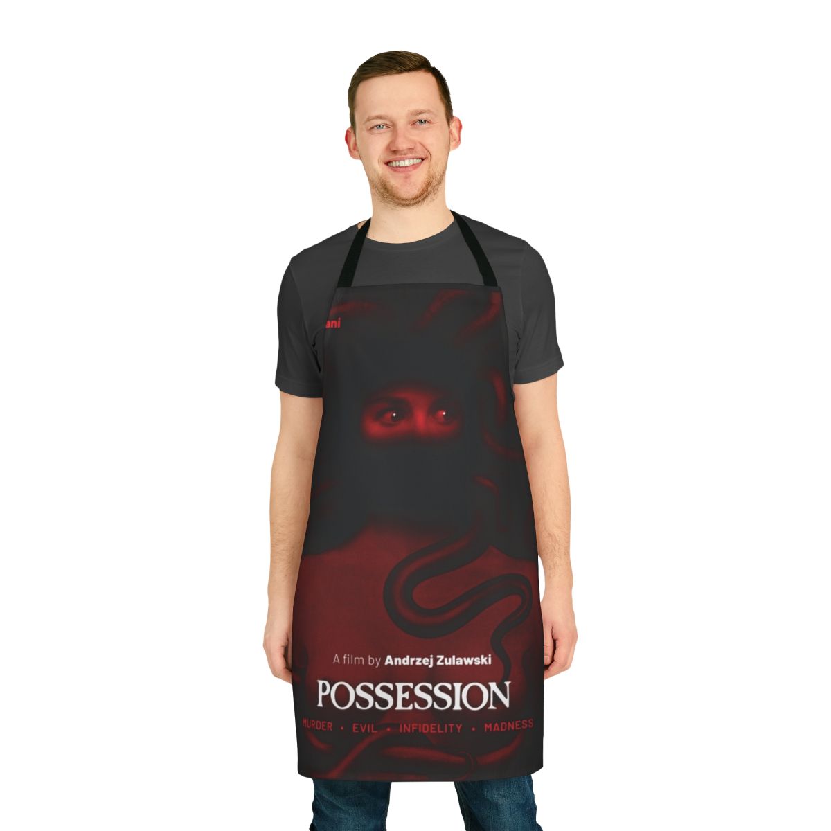Retro-style apron featuring alternative artwork for the 1981 horror film Possession