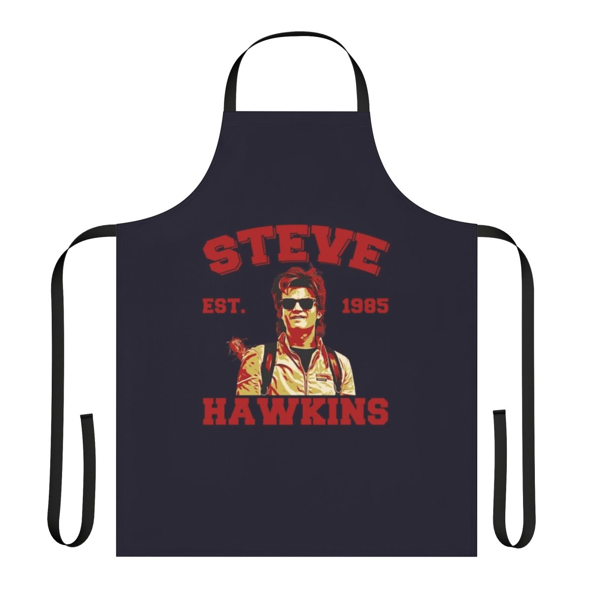 Retro style apron featuring a Stranger Things inspired design