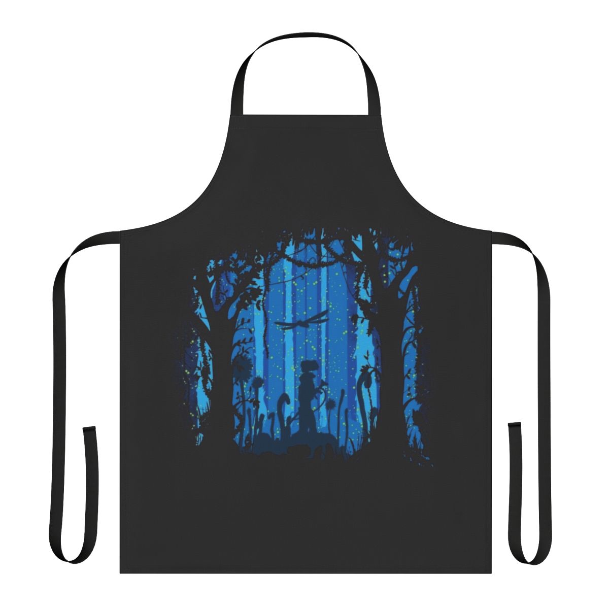 Vintage-inspired apron with a toxic jungle design, perfect for fantasy and sci-fi fans.