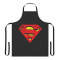 Retro superhero apron with vintage Super Man logo design
