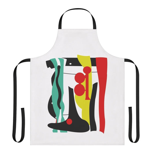 Retro-style silver and black apron with Ace Nemesis superhero design
