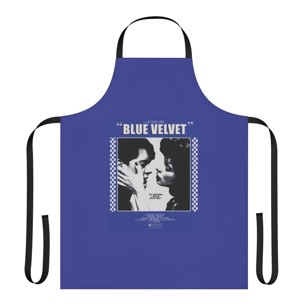 Blue Velvet movie poster-inspired apron with surreal, retro design