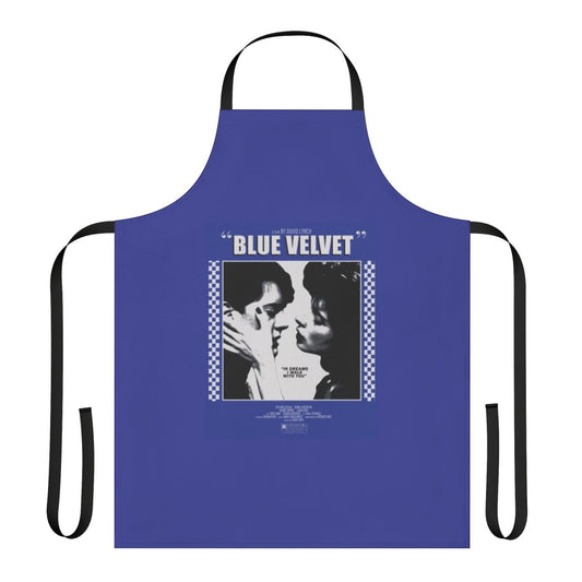 Blue Velvet movie poster-inspired apron with surreal, retro design