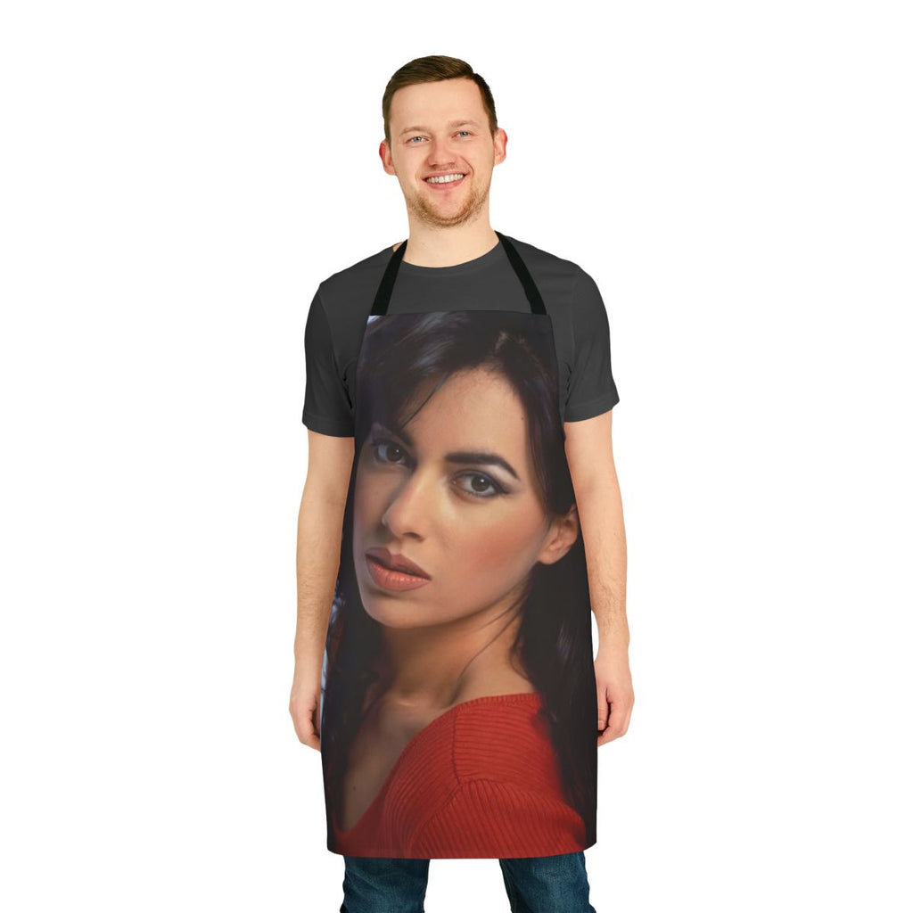 Vintage-style apron featuring Susanna Hoffs, the famous singer and icon of 1980s pop music