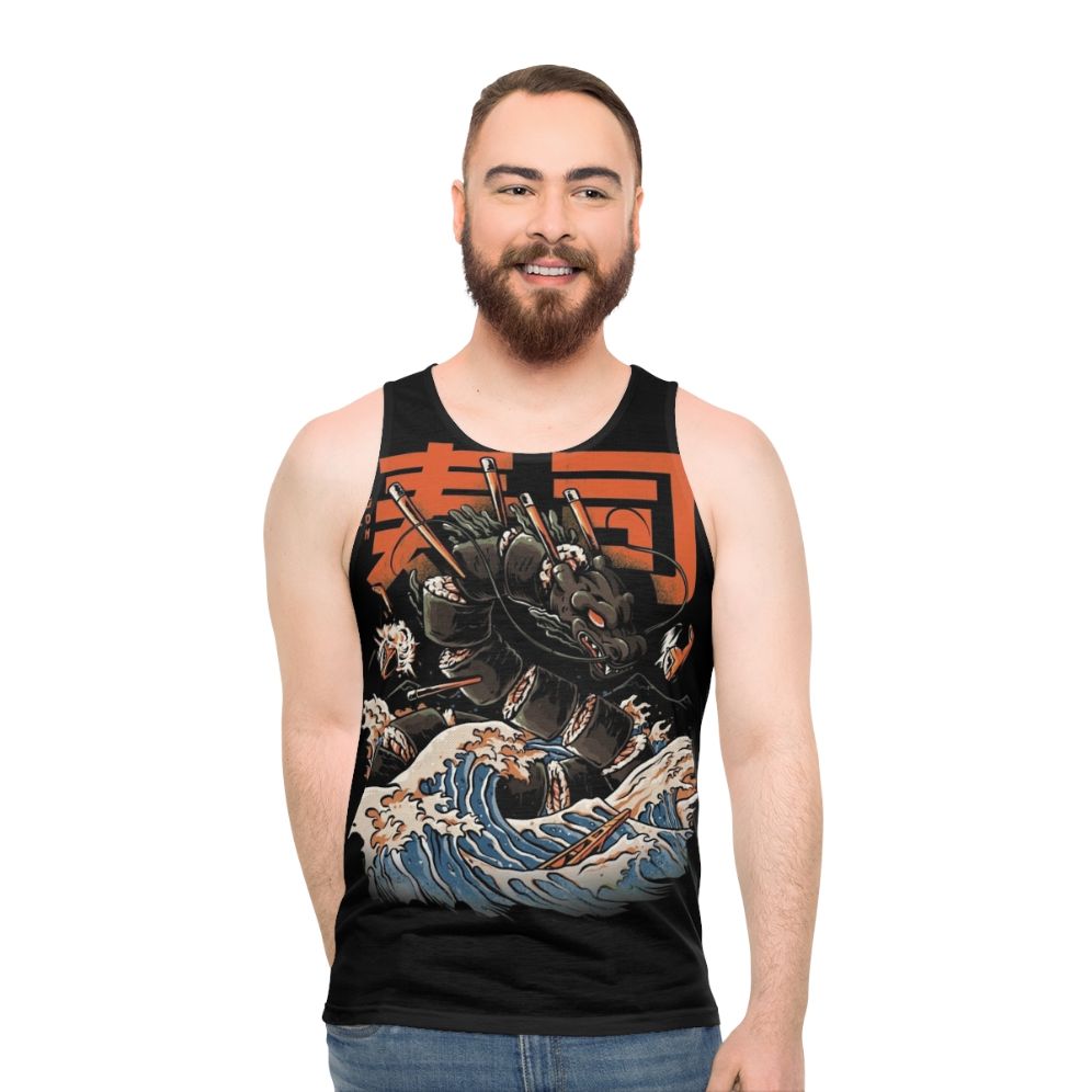 Retro Sushi Dragon Unisex Tank Top