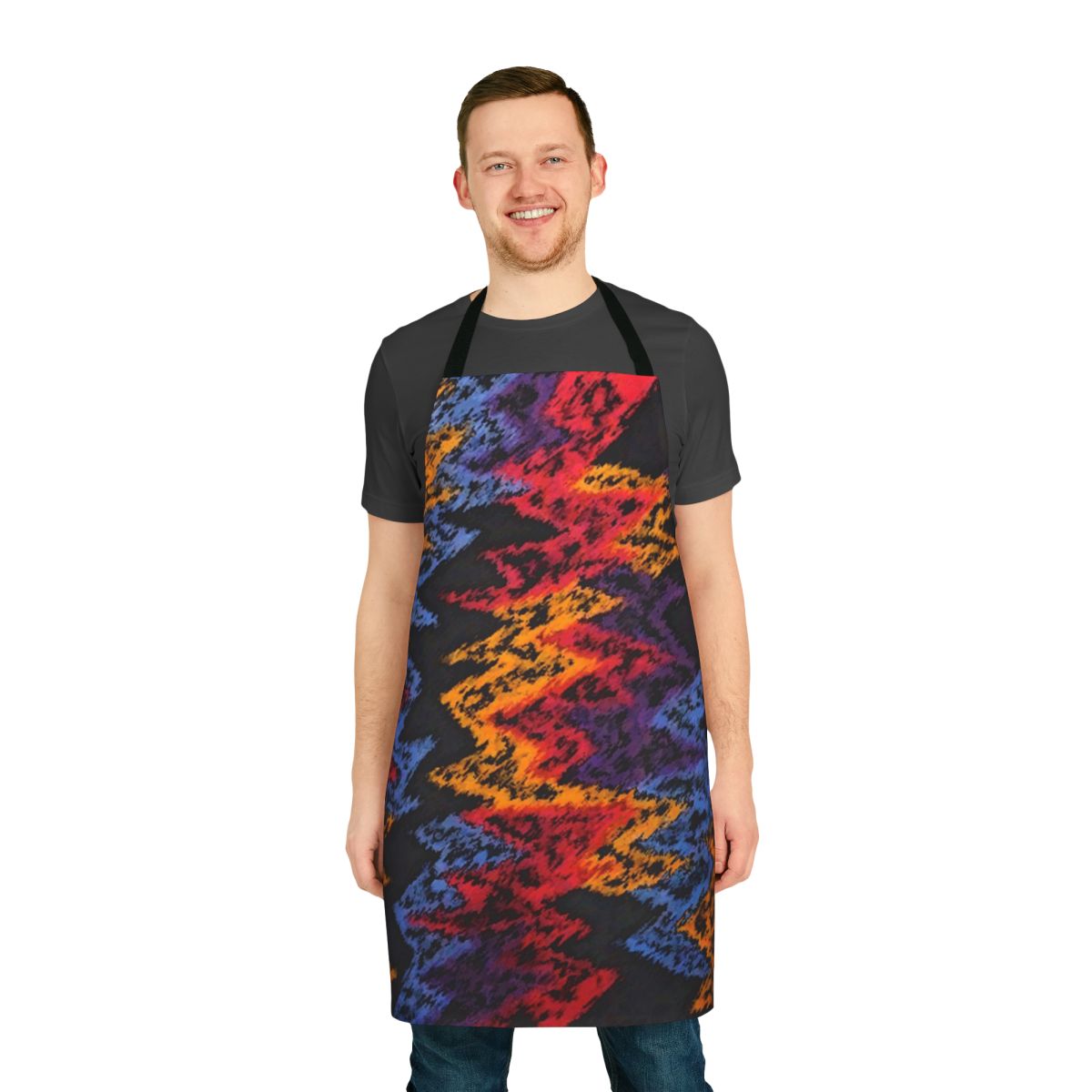 Retro pattern apron with a classic basketball design