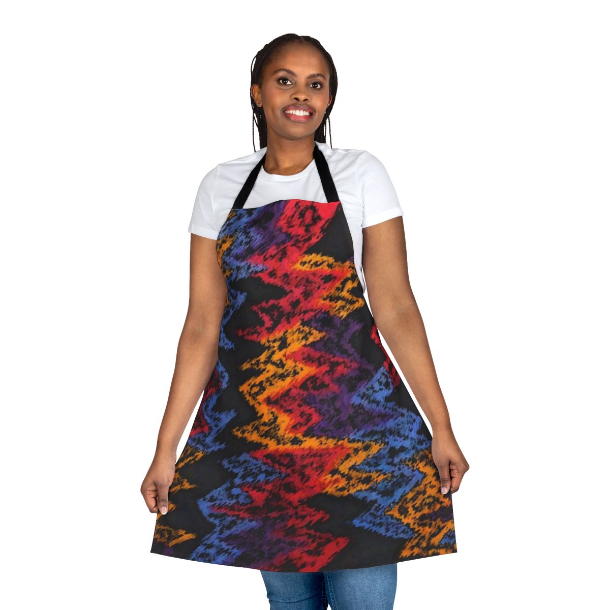 Retro pattern apron with a classic basketball design
