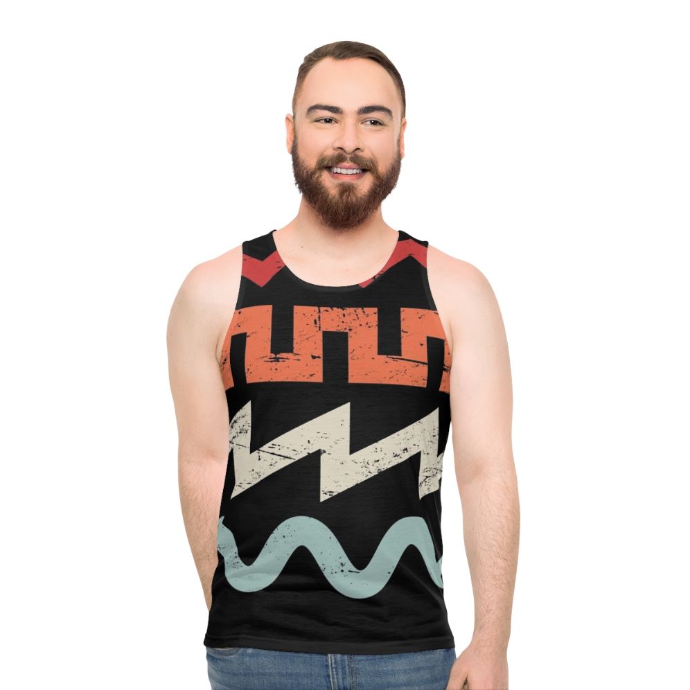 Retro synth waveforms unisex tank top