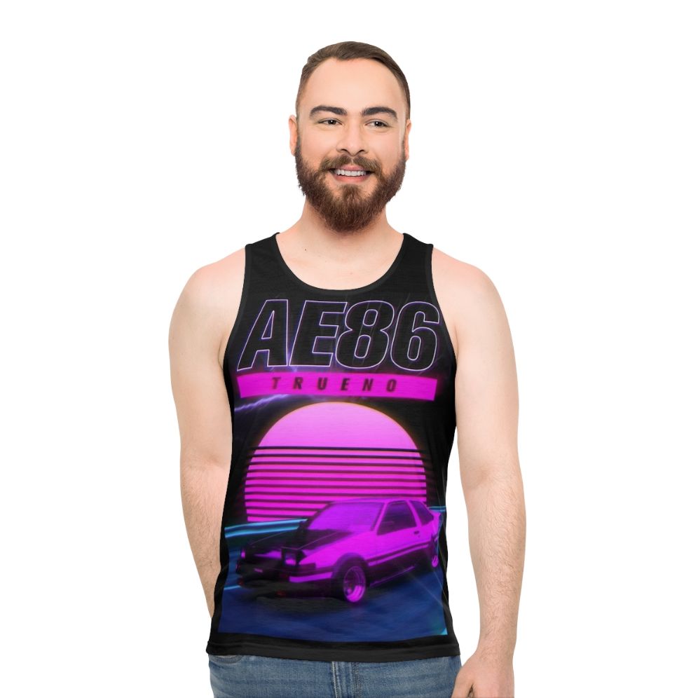 Retro Synthwave Ae86 Unisex Tank Top