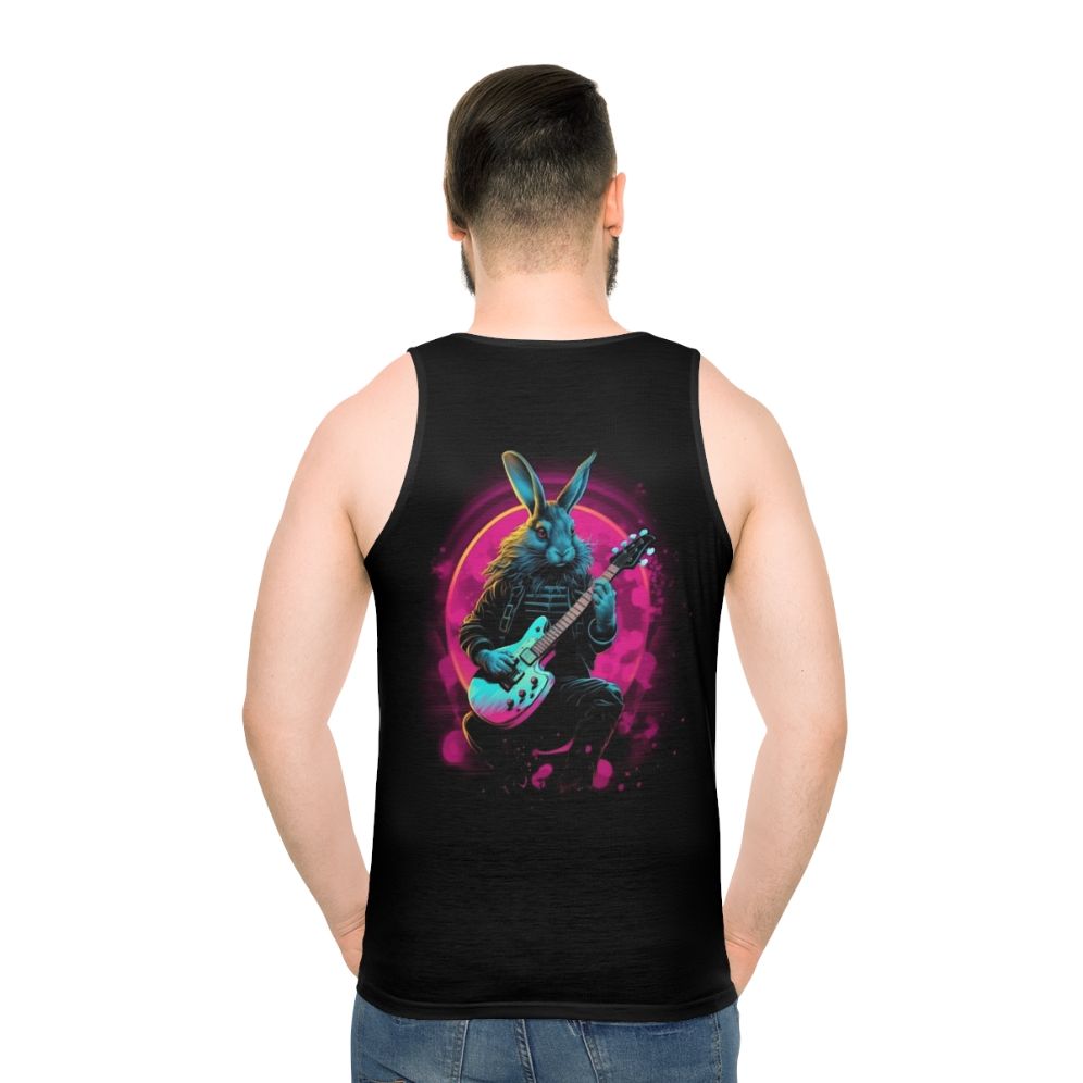 Retro Synthwave Rabbit Guitarist Unisex Tank Top