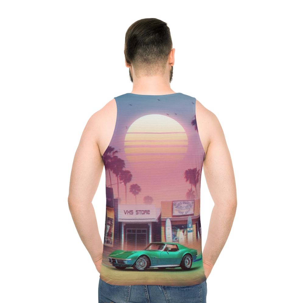 Retro Synthwave Sunset Drive Unisex Tank Top