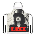 A stylish and durable apron featuring a T-Rex design, perfect for music and fashion fans in the kitchen.