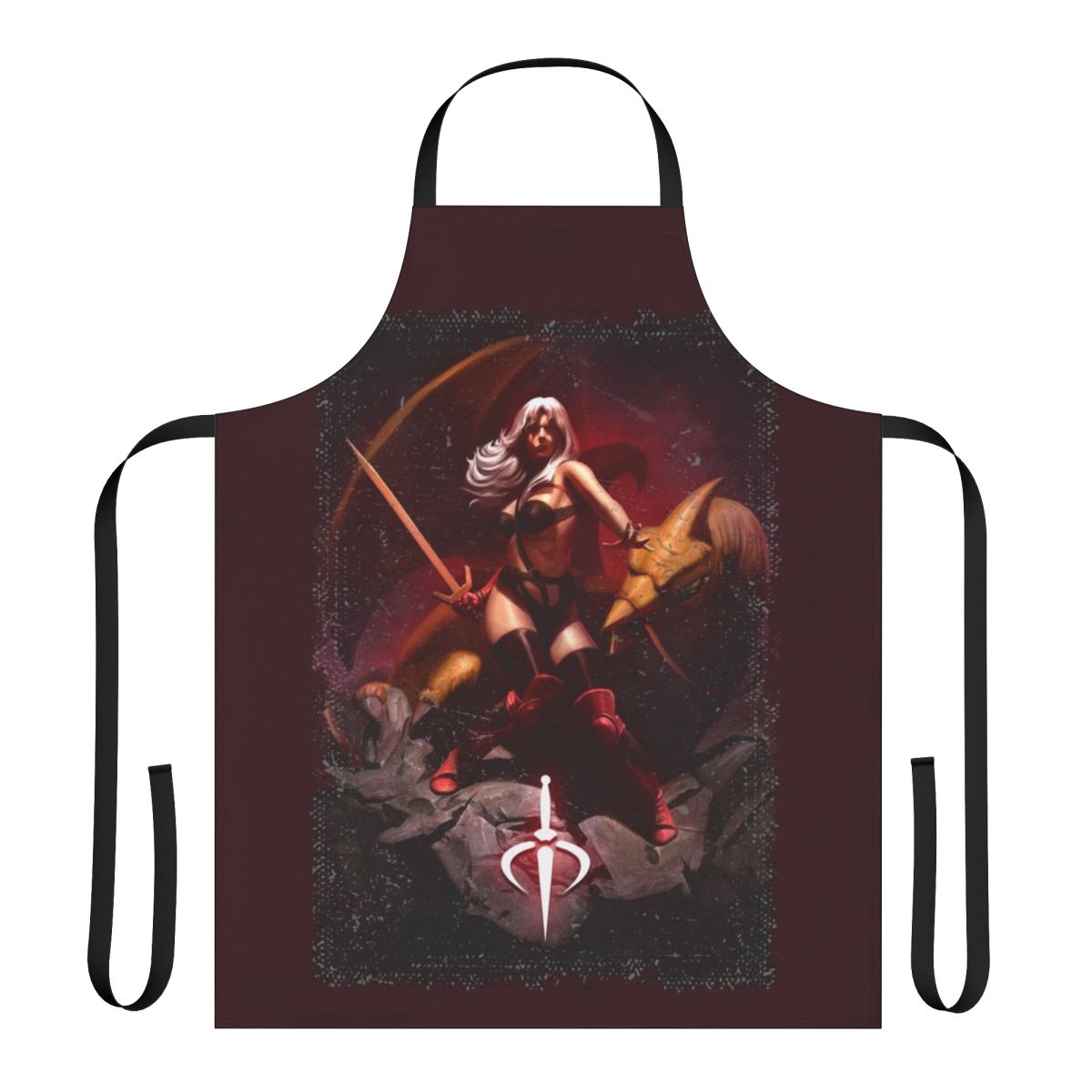 Retro-style apron featuring Taarna, the powerful Taarkian sorceress from the heavy metal sci-fi classic