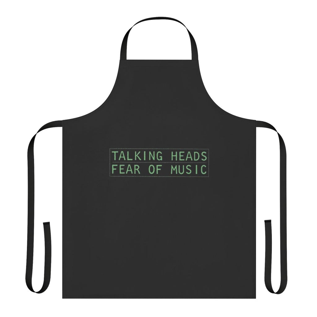 Retro-style apron featuring the album cover art for Talking Heads' "Fear of Music"