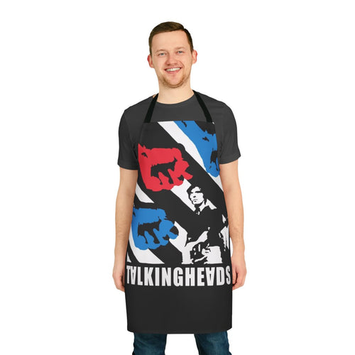 "Talking Heads Inspired Apron - Vintage 1980s/1990s Music Themed Kitchen Accessory"