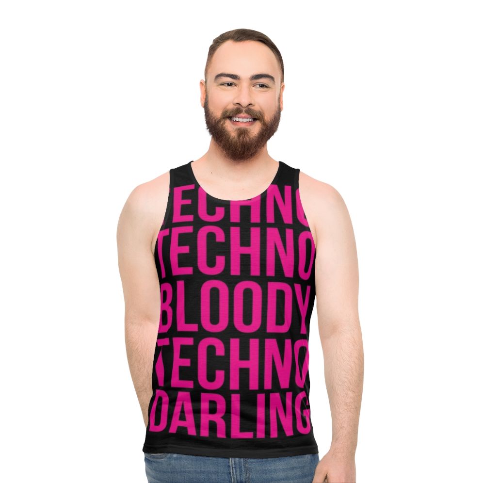 Retro techno unisex tank top