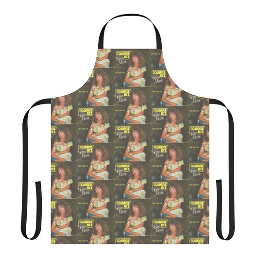 Retro square biz apron with Teena Marie and 80s music theme