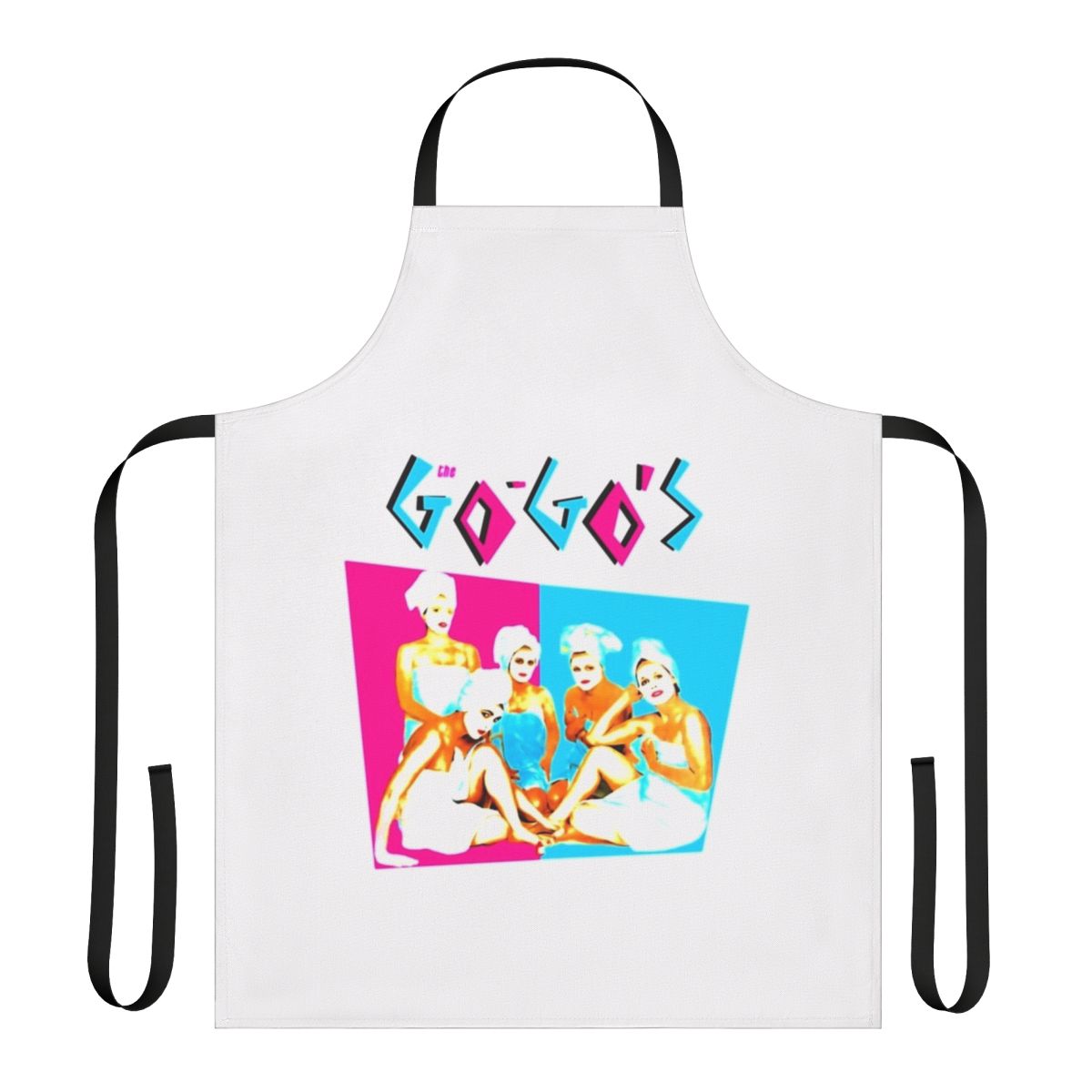 The Go-Go's inspired apron featuring the iconic 80s band's logo and name