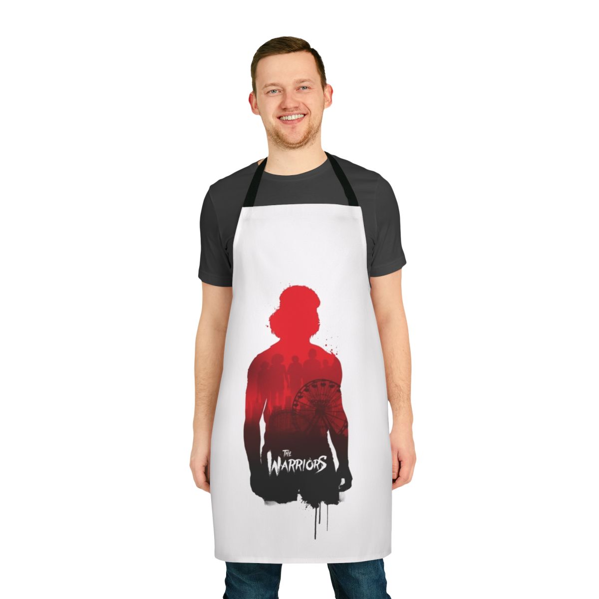 Retro apron featuring "The Warriors" movie imagery and iconography