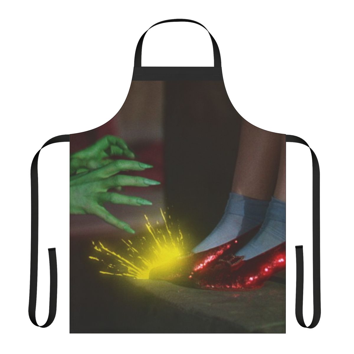 Vintage-style apron featuring the ruby slippers scene from the classic film "The Wizard of Oz"