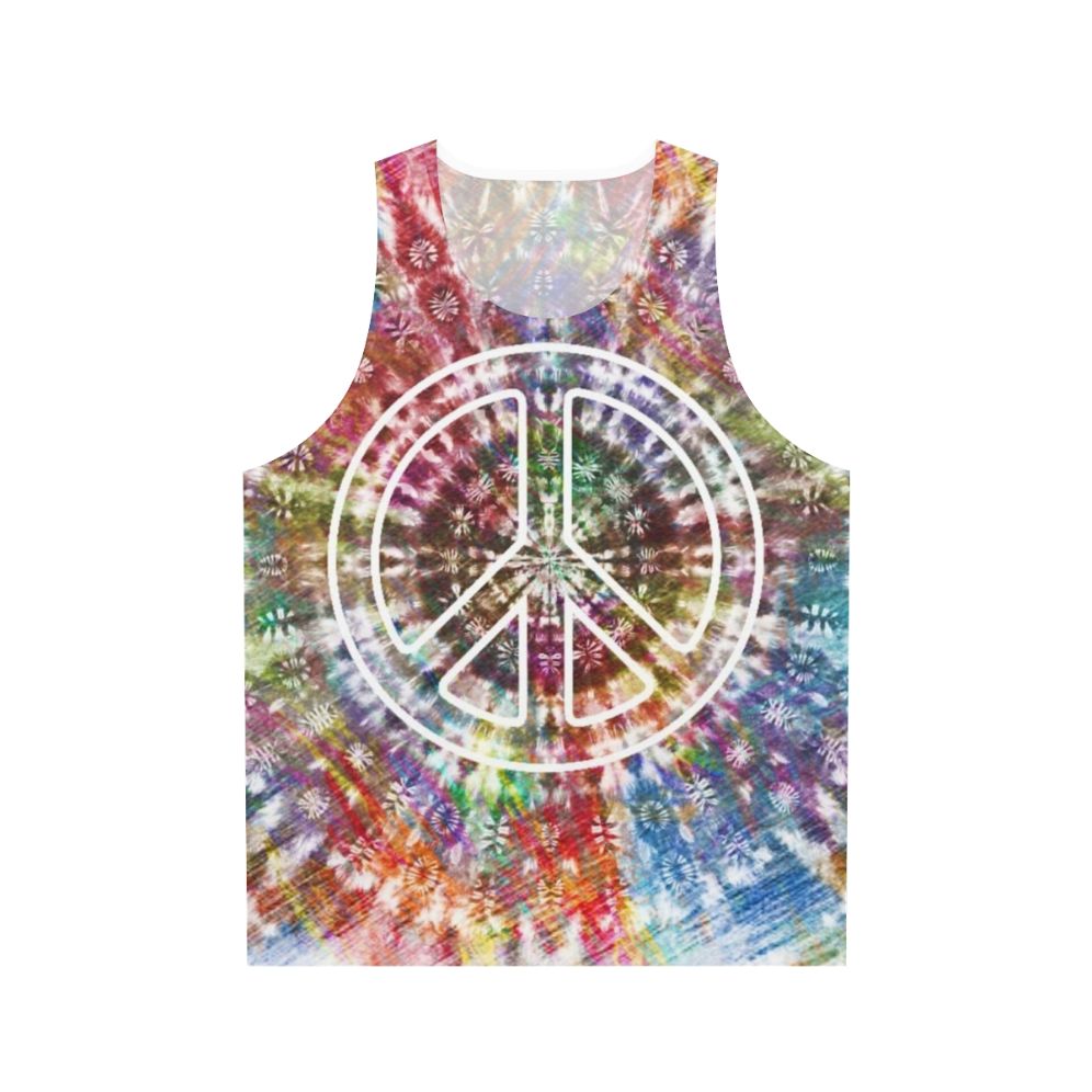 Retro tie dye peace sign psychedelic design unisex tank top