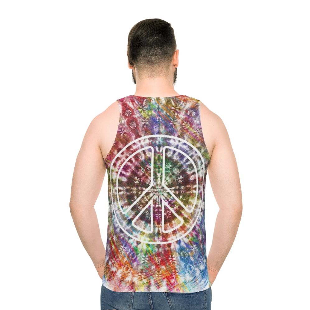 Retro tie dye peace sign psychedelic design unisex tank top